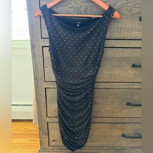AFRM Black and Brown Polka Dot Midi Dress